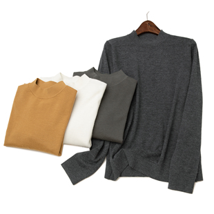 LEMAER乐玛尔 法单100%CASHMERE半高领68支高端精纺山羊绒打底衫