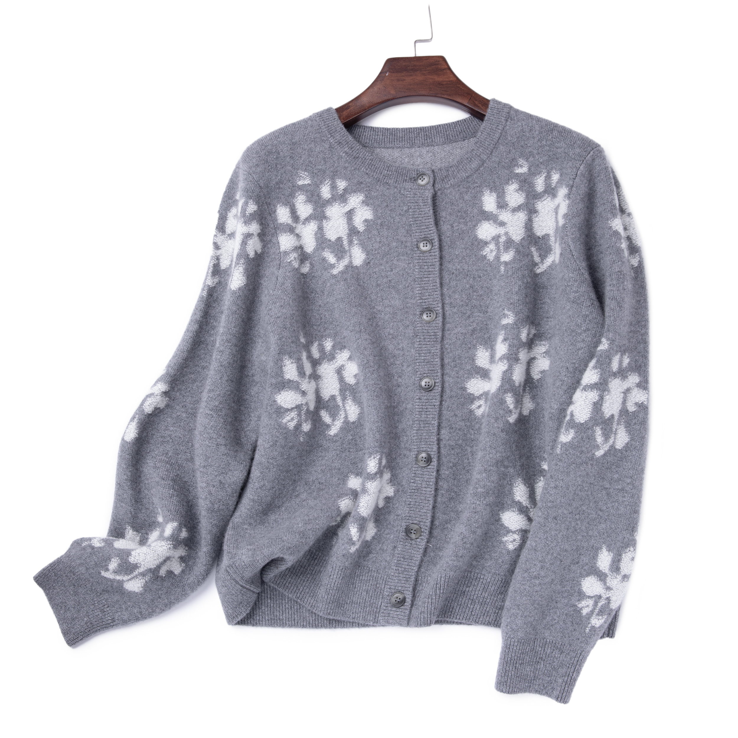 LEMAER乐玛尔 法单100%CASHMERE「触」重工提花加厚保暖羊绒衫