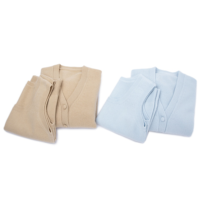 LEMAER乐玛尔 新款100%CASHMERE工字型针织背心+同色V领羊绒开衫