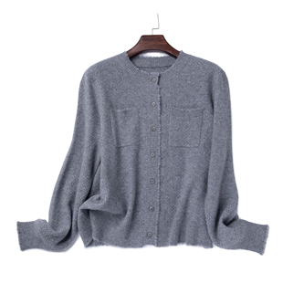 保暖百搭羊绒衫 LEMAER乐玛尔 法单100CASHMERE小香风圆领花针开衫