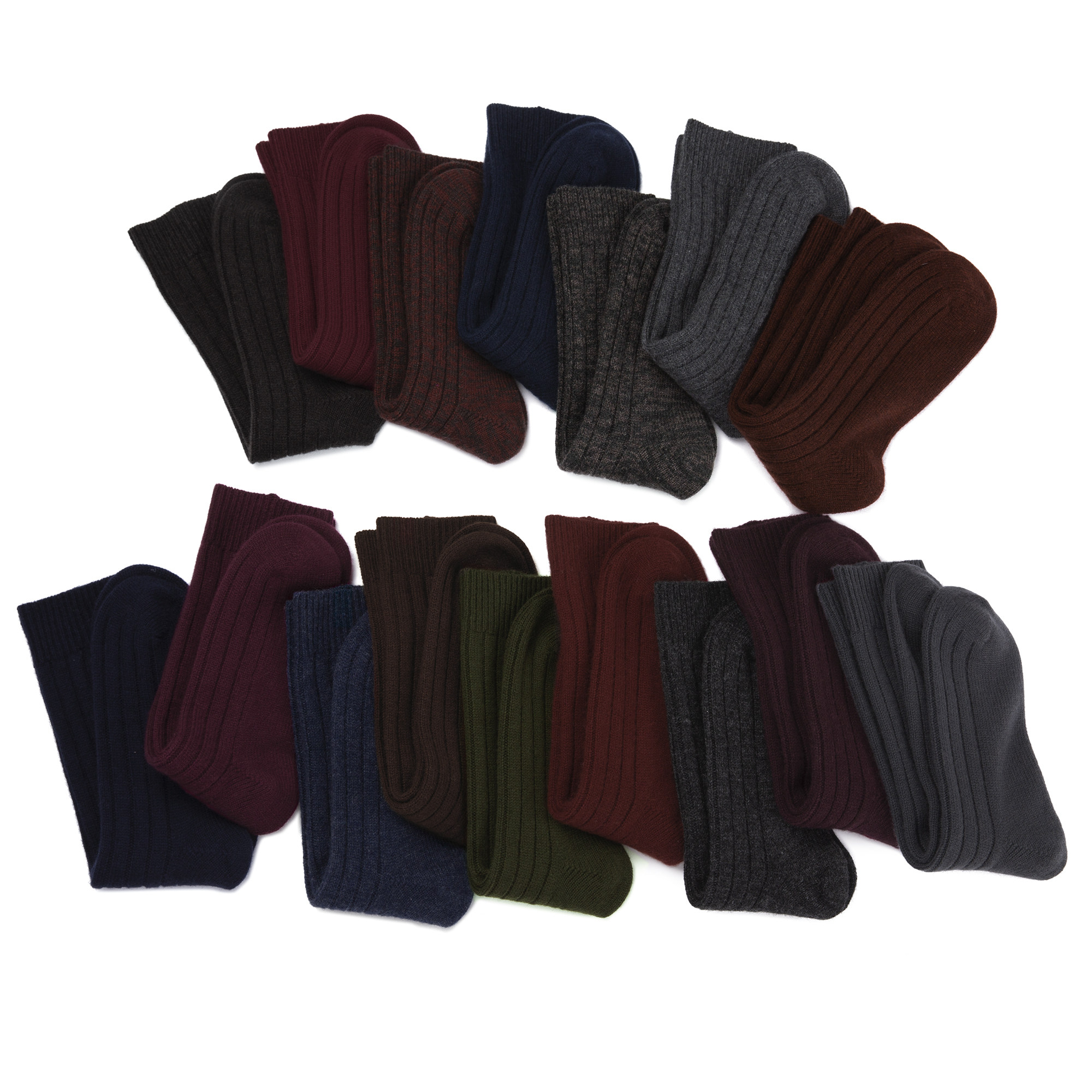 保温山羊绒透气抽条长筒袜