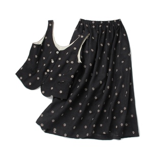 100%LINE重工刺绣马甲&半裙亚麻套装 故事 焰火 LEMAER乐玛尔