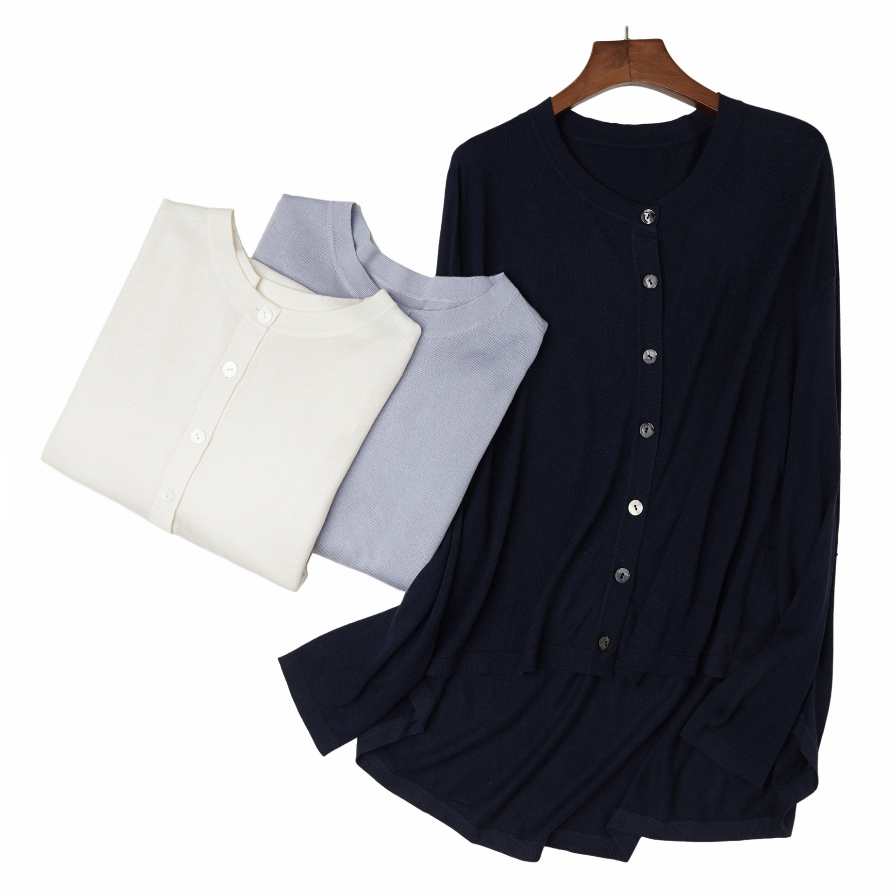 LEMAER乐玛尔 一单福利法单CASHMERE&SILK不规则下摆真丝羊绒开衫