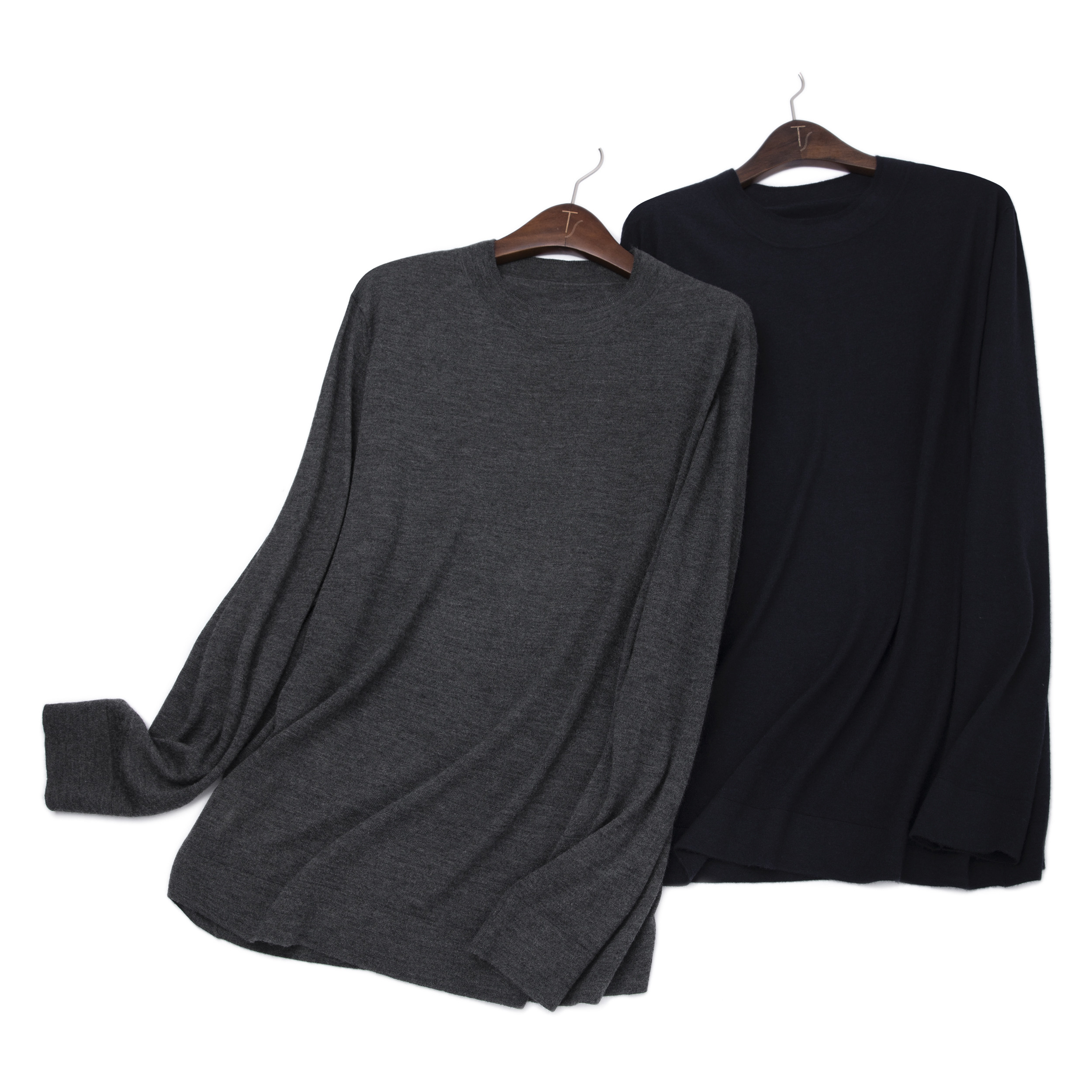 LEMAER乐玛尔 100%CASHMERE圆领宽锁边精纺男士羊绒长袖打底套衫,男装,T恤,淘宝优惠券,粉丝福利购,淘宝优惠卷