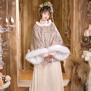 凤台曲汉服原创（浮光跃金）昭君短袄织金千金风传统明制秋冬马面