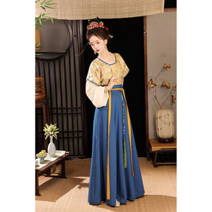 凤台曲原创汉服 故宫记忆 唐褙子复原款丝绸传统汉服女唐圆领齐腰