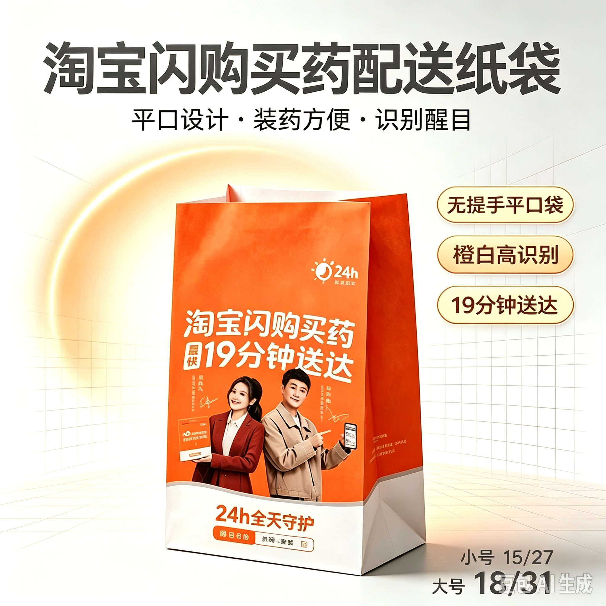淘宝闪购美团买药纸袋