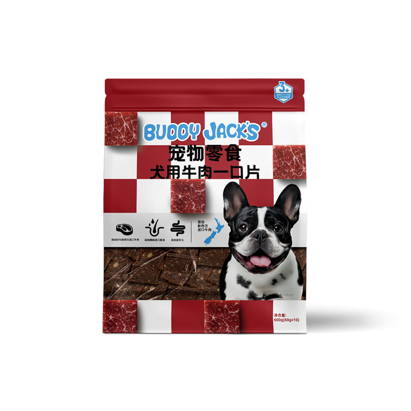 山姆BUDDYJACK'S宠物零食600g犬用牛肉片狗零食独立包装训练肉干