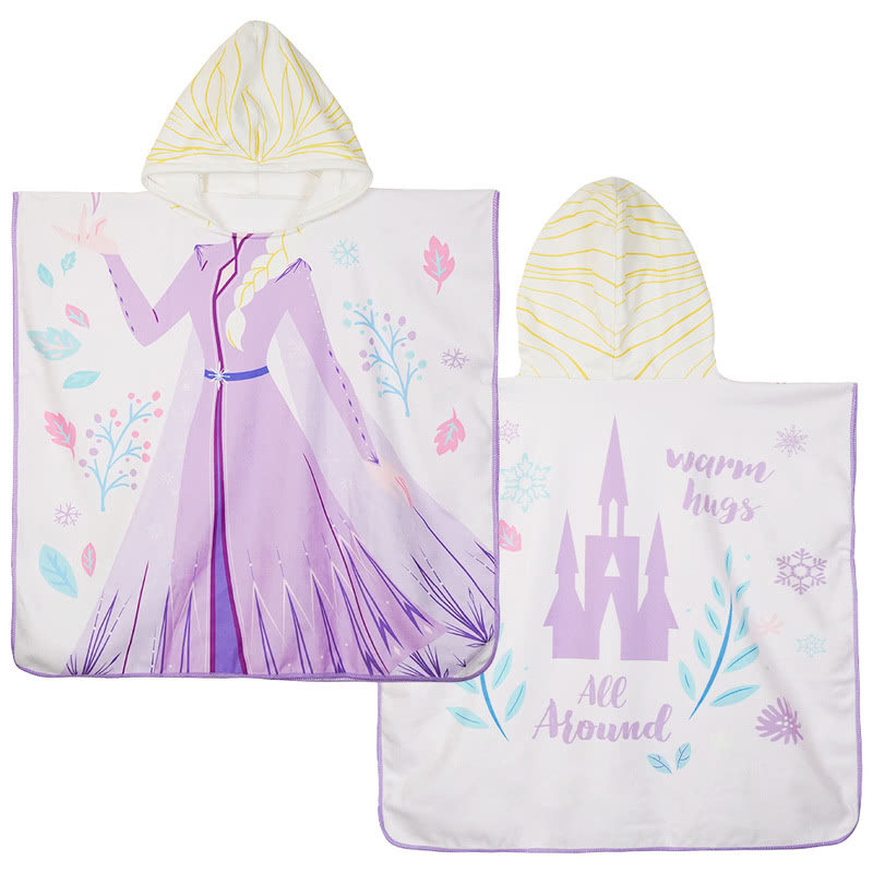 MM山姆热卖迪士尼艾莎扮乐披巾儿童斗篷爱莎公主浴巾连帽蜘蛛侠