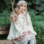 Công viên thổ cẩm Lolita Công chúa Harajuku Plus nhung len dày tai thỏ nơ túi áo choàng - Áo khoác ngắn ao khoac nu