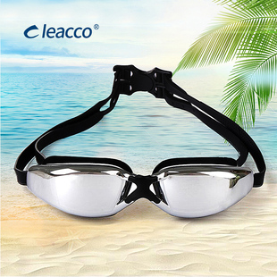 男 近视泳镜 女有镜盒防水防雾游泳眼镜 电镀平光 泳镜大框时尚