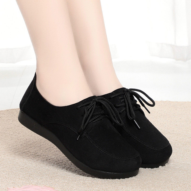 老北京布鞋女单鞋春秋平底休闲豆豆鞋女工作鞋软底黑色系带妈妈鞋,女鞋,传统布鞋,淘宝优惠券,粉丝福利购,淘宝优惠卷