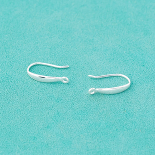 加粗耳勾S925纯银闭口diy耳环配件珍珠耳坠换耳钩子银饰挂钩配件