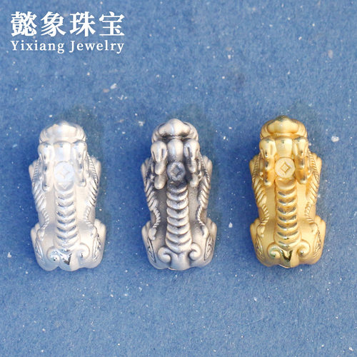 diy足银貔貅铜钱手串编绳隔珠
