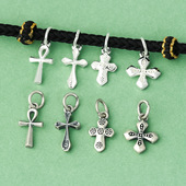 925纯银十字架造型吊坠复古泰银手工银挂件潮男女朋克diy银饰配件