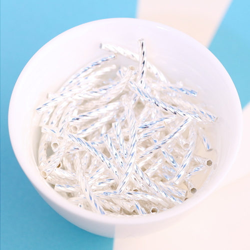 diys925精工扭纹脚链银配件弯管