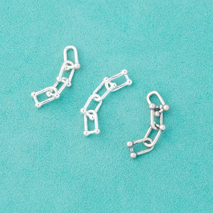 s925纯银泰银马蹄扣小众U形链条款连接扣diy手链项链珍珠串珠配件