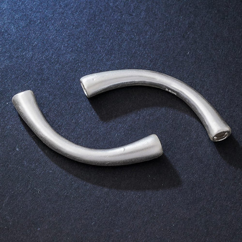 足银999复古光面弯管手工银半镯银管diy银手镯银饰配件材料3d硬银