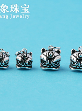 （声音响）醒狮舞狮龙狮铃铛吊坠项链坠子挂件925纯银饰品diy配件