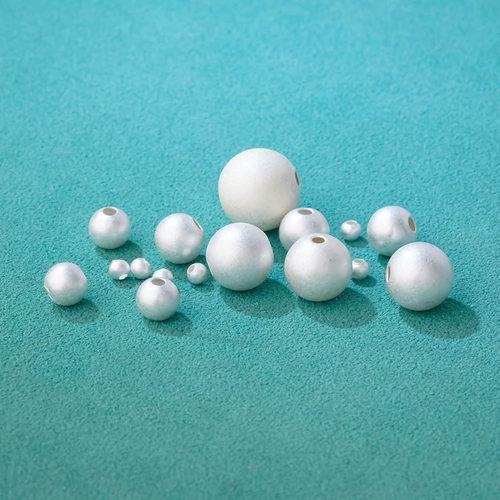 古法磨砂999纯银珠子光珠散珠编织DIY串珠隔珠圆珠手链配饰品配件