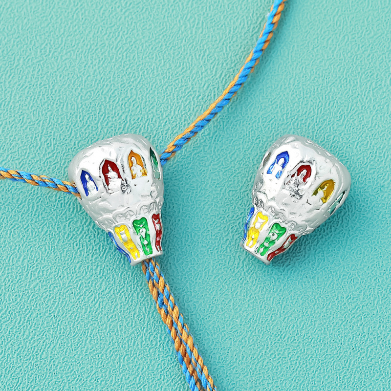 s999足银滴胶彩色三通佛塔配件di