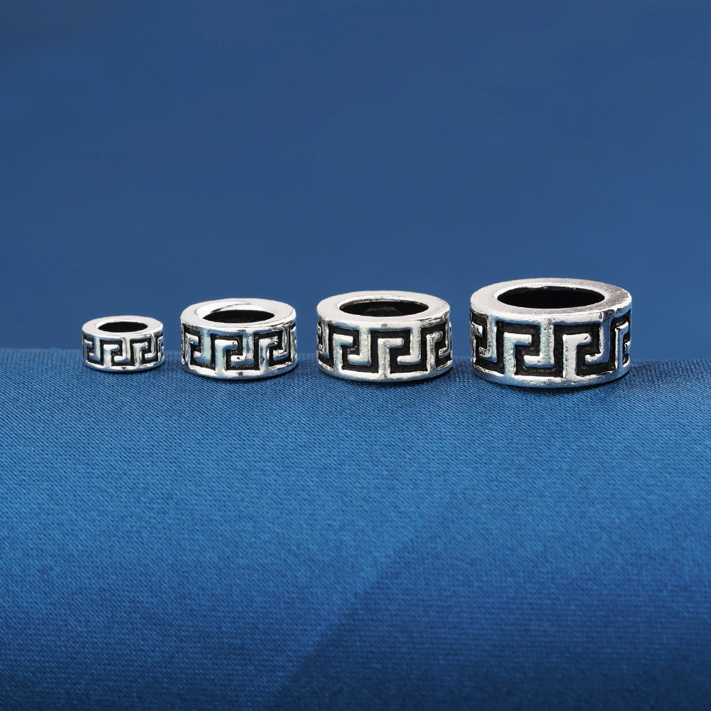 泰银复古回纹隔珠S925纯银