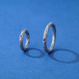 s925纯银实心复古乾坤圈银环闭口圈祥云diy文玩手串银饰配件