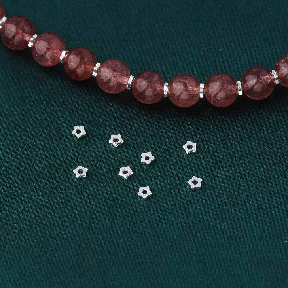 s925纯银光面素银迷你星星2.5mm五角星隔片垫片DIY碎银子碎碎冰