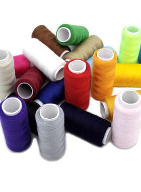 家用缝纫机线浅粉色修补缝衣针线手工浅卡其402咖啡灰色彩色细线