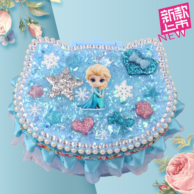 Girls DIY original custom Korean handmade cartoon jewelry box little princess fashion jewelry storage box gift