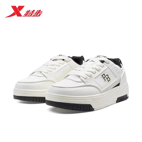 特步千层鞋板鞋男款2025秋季新款复古男鞋校园小白鞋975319310019