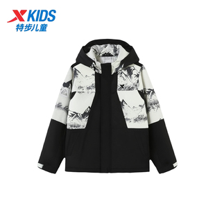 特步儿童男大童外套2025冬季 防水防风保暖两件套6754251C4115 新款