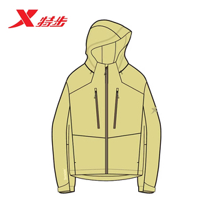 特步冲锋衣男款外套2026春季款户外防水连帽运动上衣9741292C0079
