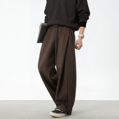 复古宽松侧边分割长裤 垂感百搭西裤 男春夏新款 立体打褶设计休闲裤
