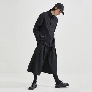 裙加大码 男式 裙宽松潮裤 男休闲裤 日韩黑暗武士七分阔腿裤