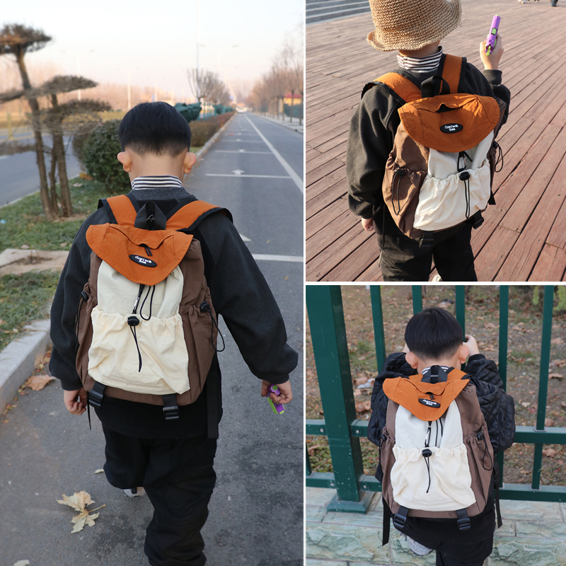 幼儿园男女童旅行拼色清新双肩背包轻便户外登山儿童旅游休闲背包