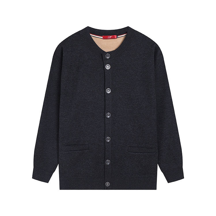 三利233男士中老年加绒加厚羊毛保暖开衫外套加肥加大码单件冬