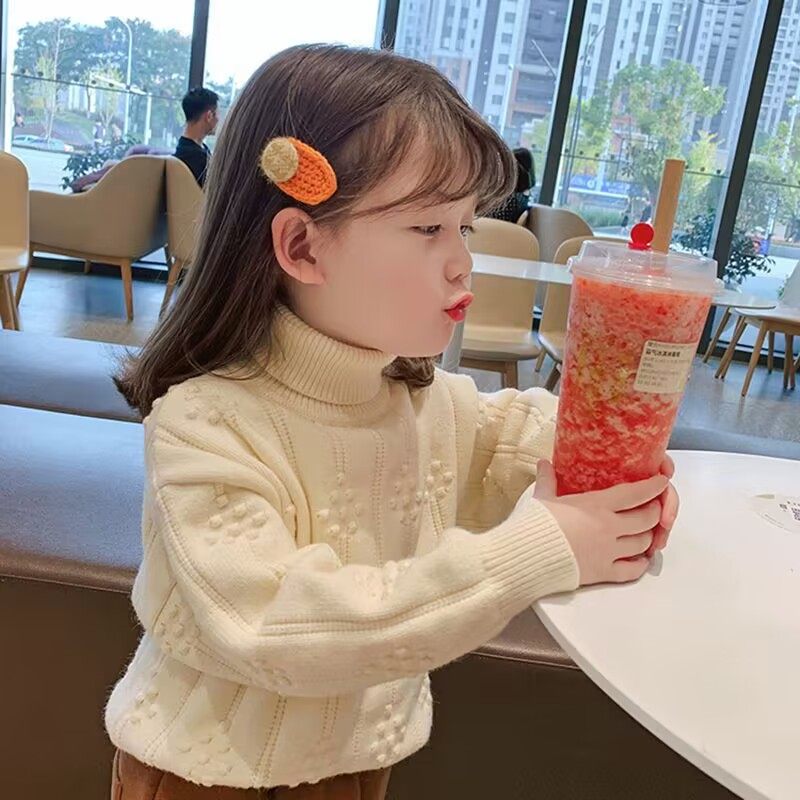 特价童装女童高领加绒加厚毛衣衫