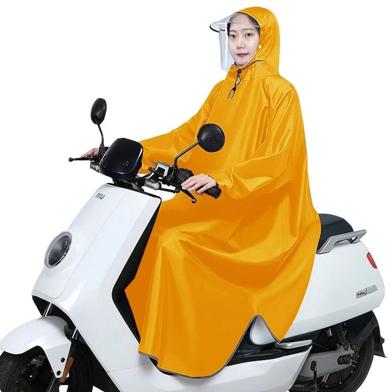 带袖雨衣电动车摩托车雨披单人男女士成人加大加厚双帽檐骑行雨具