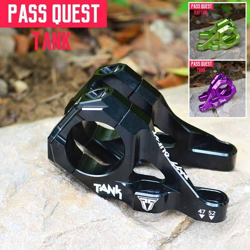 正品PASS QUEST TANK 速降DH山地车双肩叉直装把立全CNC立管 31.8