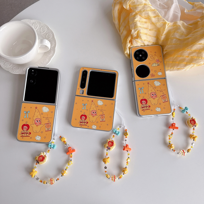 咖啡星星人适用华为purax典藏版手机壳新款pocket2带挂绳折叠屏外壳oppofindn3flip超薄全包防摔保护套可爱女