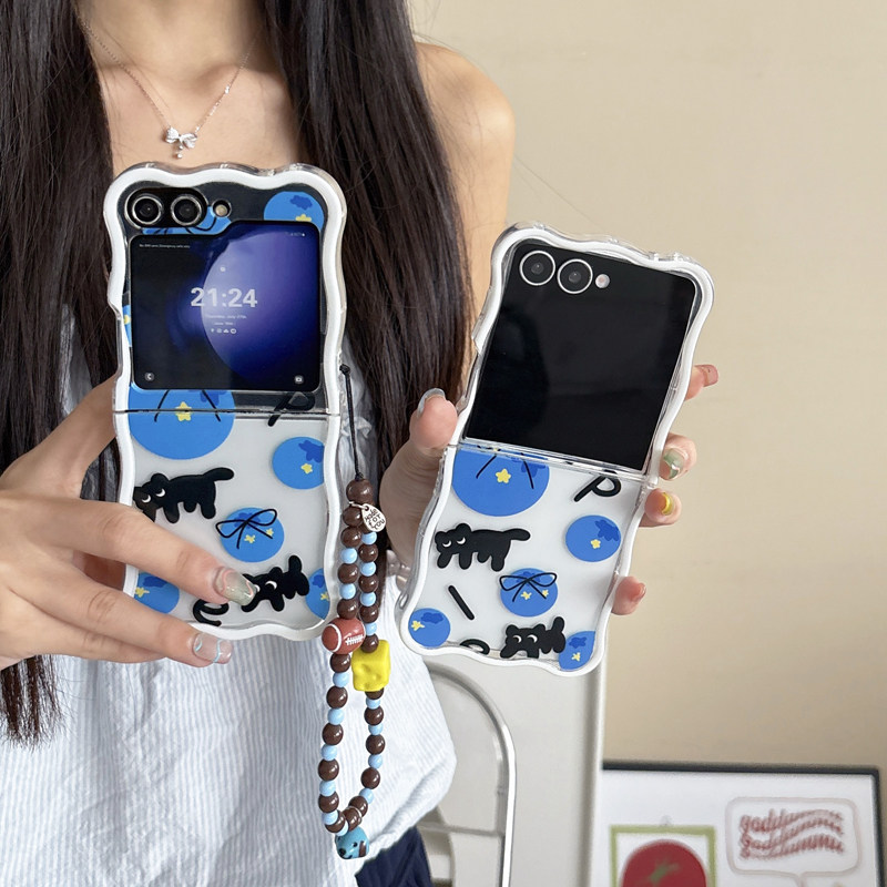 蝴蝶结猫咪适用三星zflip7/6/5/4/3手机壳新款7FE高级感折叠屏外壳带挂绳w25/24/23flip超薄全包防摔保护套女