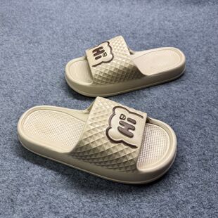 新款男女情侣款柔软防滑室内拖鞋女厚底夏季拖鞋简约轻便浴室拖鞋