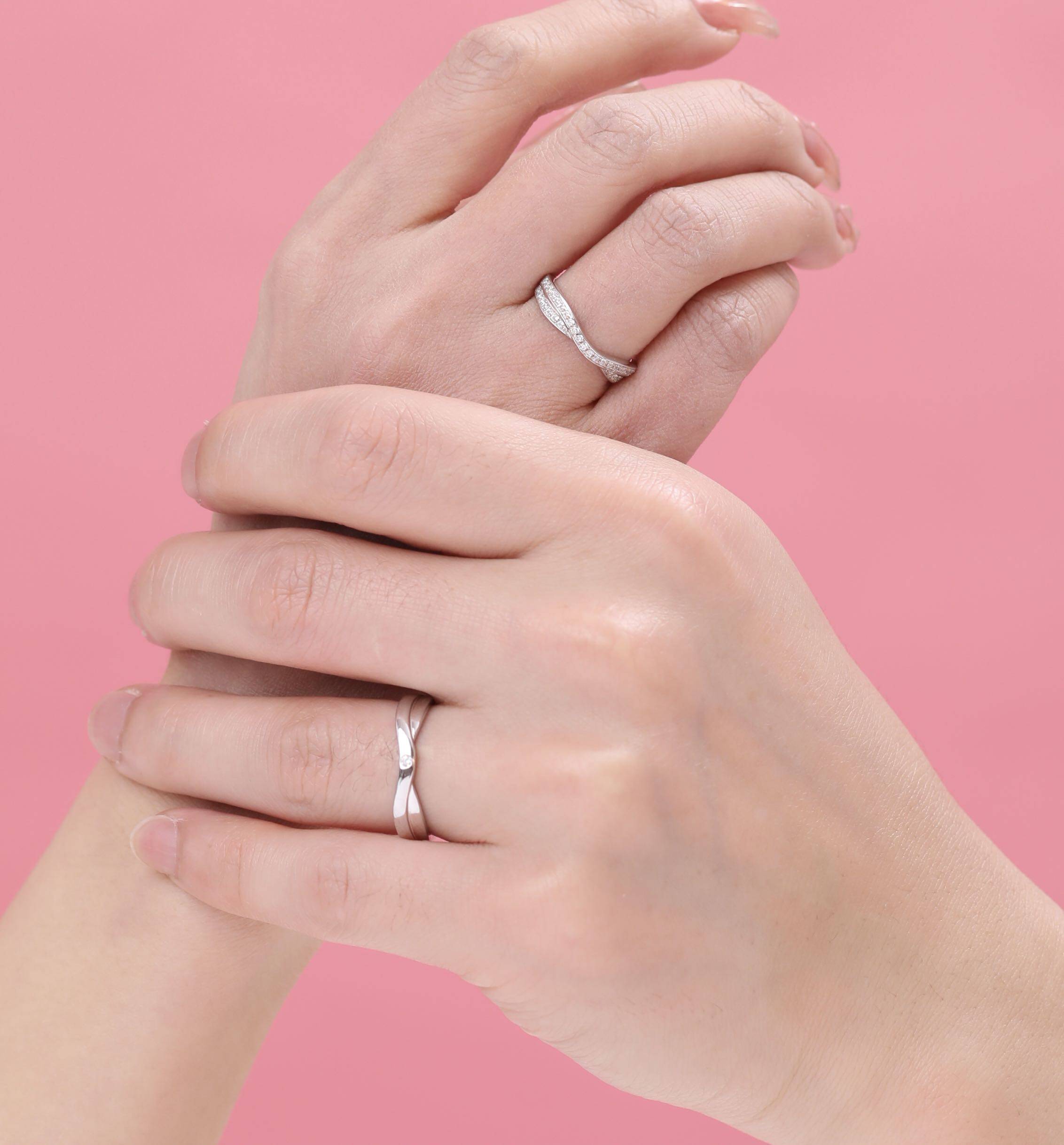 jollymolly小众设计师纯银甜美送男女友礼物生日重工情侣对戒