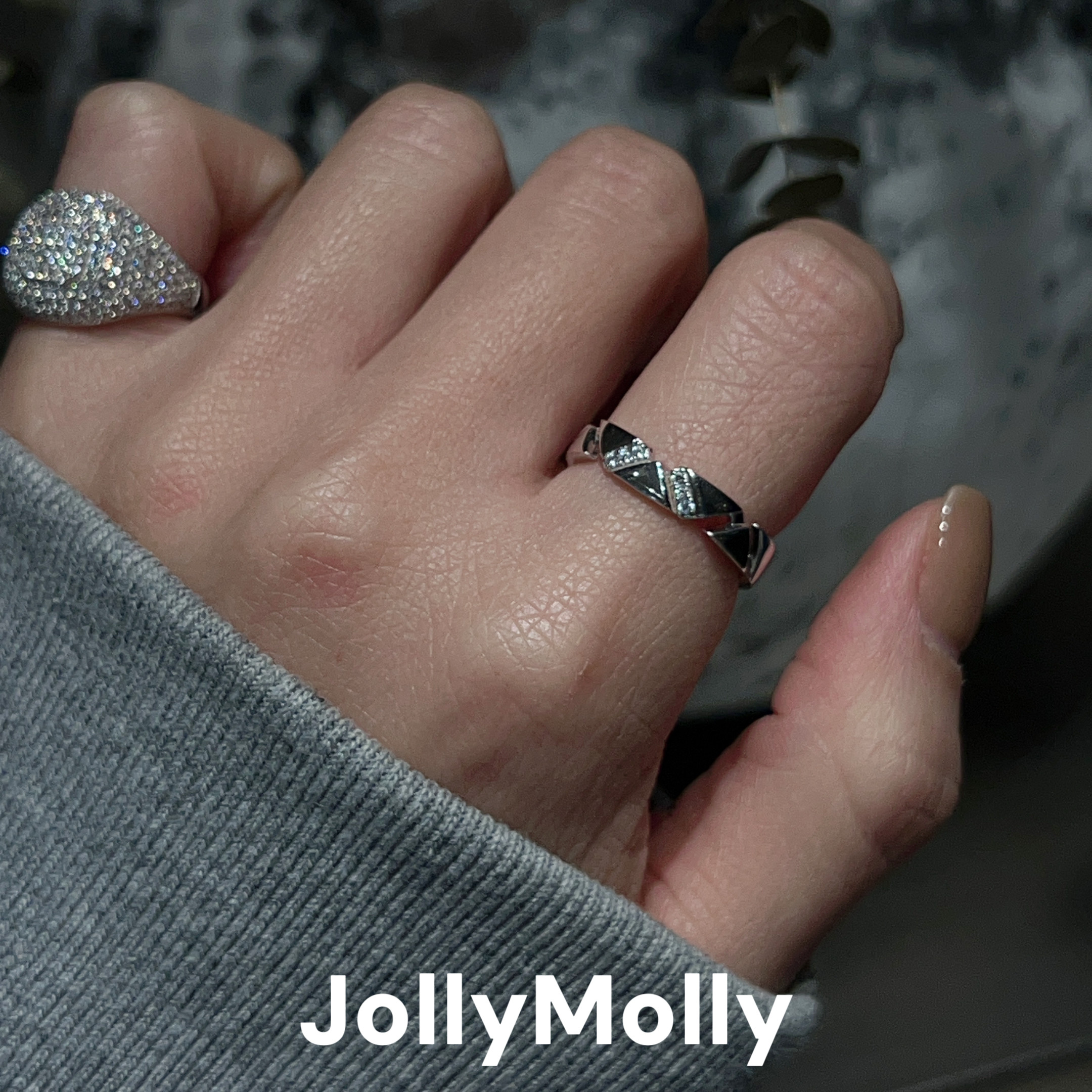 JollyMolly925银原创戒指闺蜜礼物轻奢高级感百搭重工菱格纹戒指,饰品/流行首饰/时尚饰品新,戒指/指环,淘宝优惠券,粉丝福利购,淘宝优惠卷