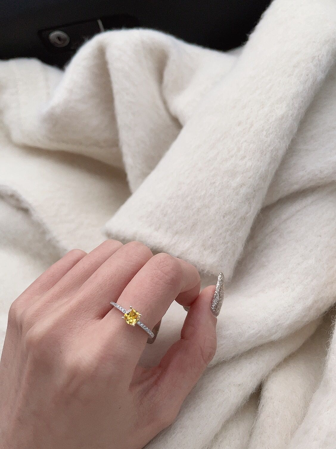 jollymolly小众设计师黄钻戒指