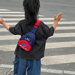 儿童包包小汽车男童胸包卡通潮酷男生撞色女孩零钱单肩包宝宝钱包
