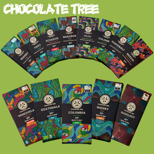 英国进口Chocolate Tree纯黑巧克力牛奶丝滑纯可可脂排块零食送礼