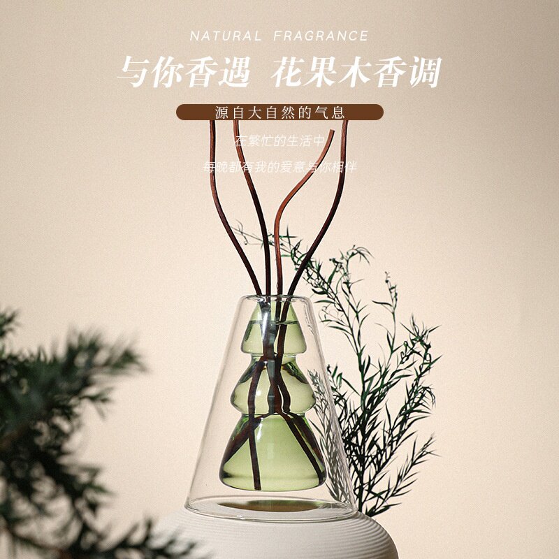藤条香薰瓶北欧简约创意玻璃瓶