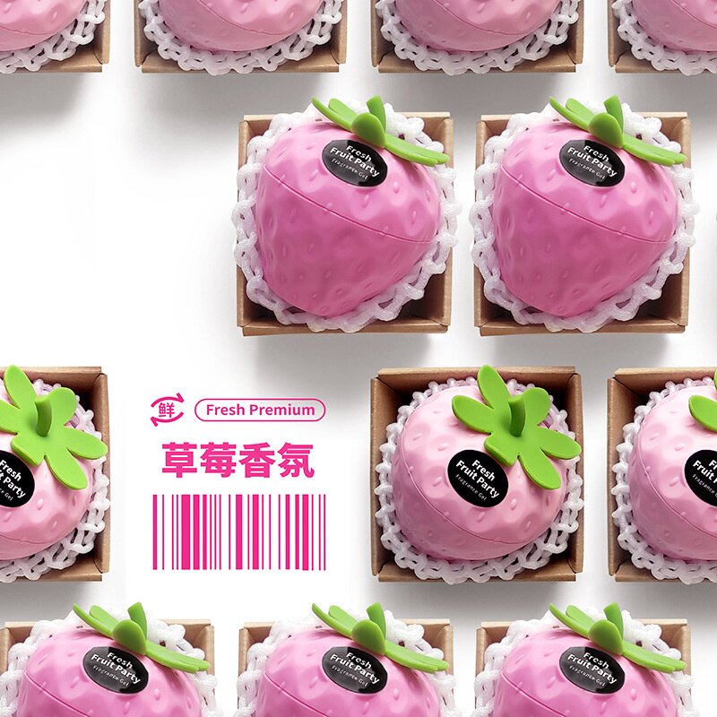 草莓味水果香薰车载固体香膏家用